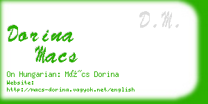 dorina macs business card